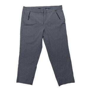 Lane Bryant Dress Pants Plus 26 Black White Diamond Dot Cropped 27" Inseam